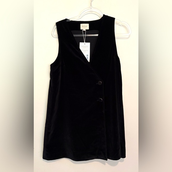 New Sezane Natty mini dress in black velvet - Picture 2 of 7